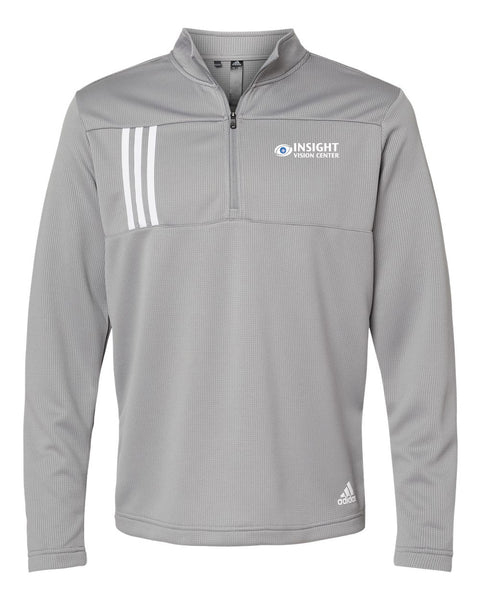 Insight/AEG -- Adidas® - 3-Stripes Double Knit Quarter-Zip Pullover
