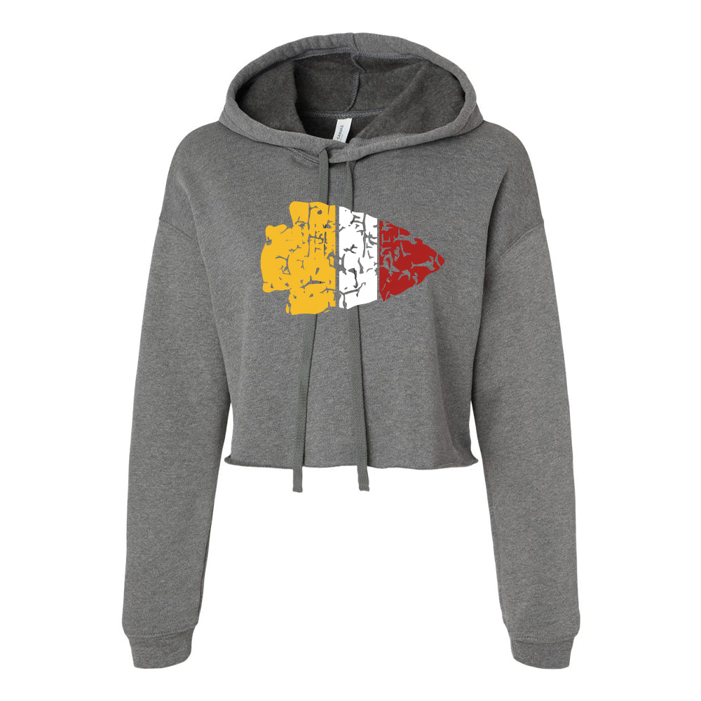 Arrowhead -- BELLA+CANVAS - Women's Crop Fleece Hoodie