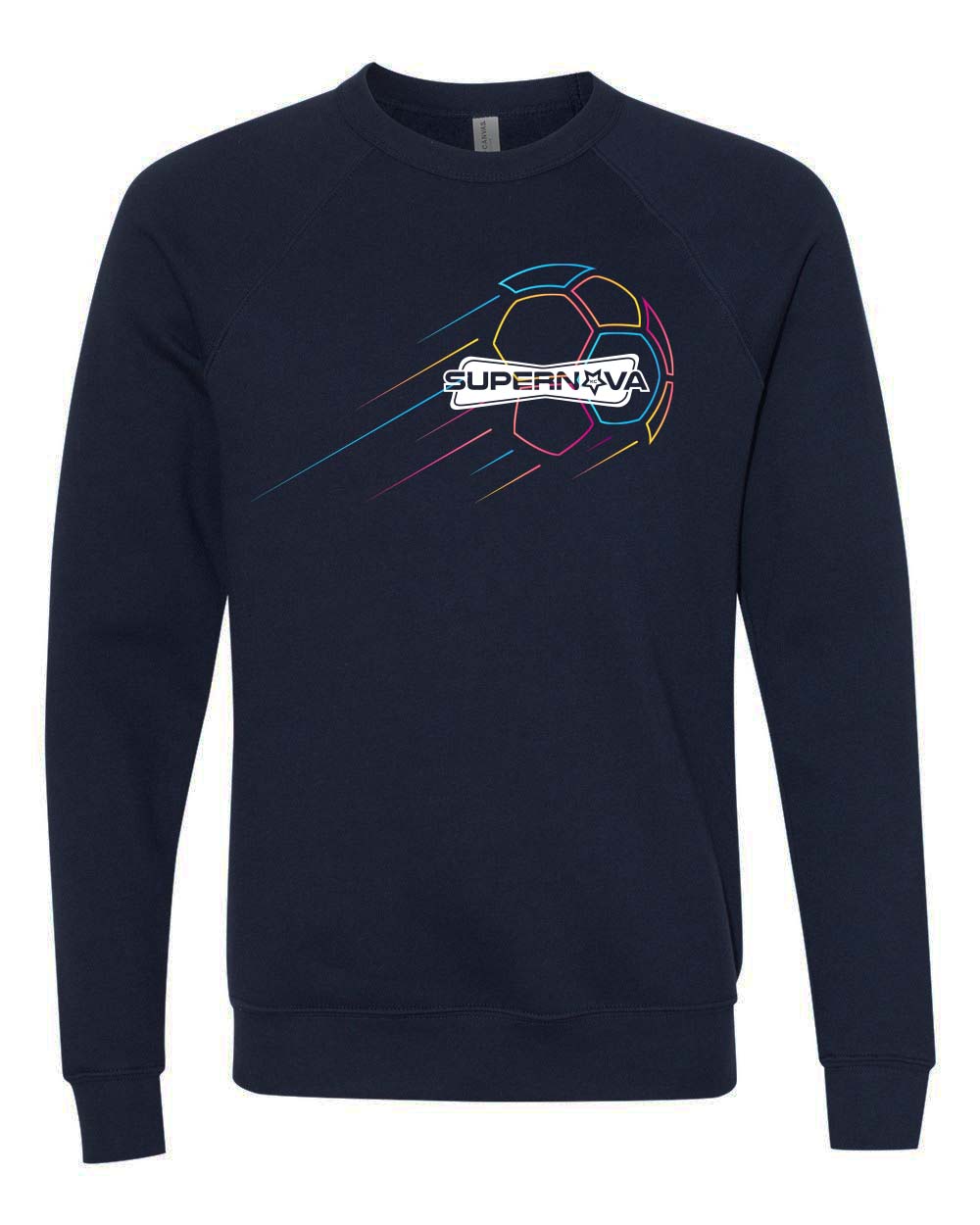Supernova Soccer -- BELLA+CANVAS® - Sponge Fleece Raglan Crewneck Sweatshirt