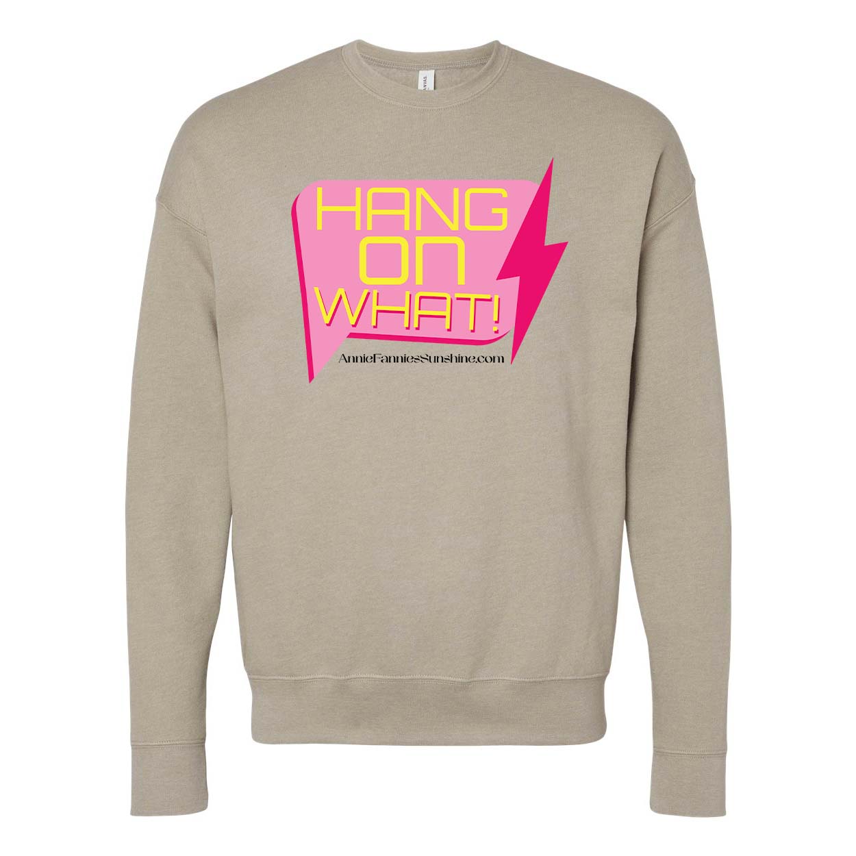 Hang On, What? -- BELLA+CANVAS - Sponge Fleece Raglan Crewneck Sweatshirt