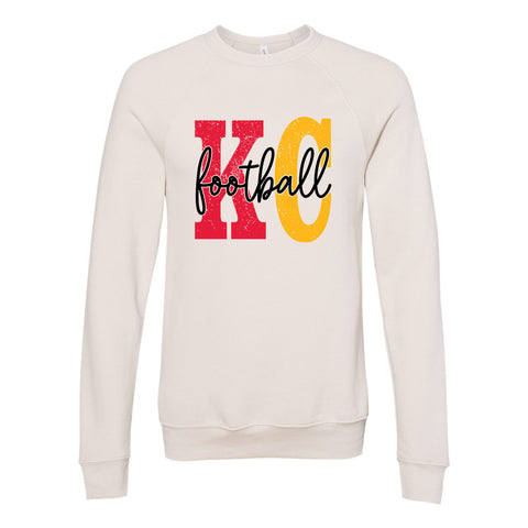 KC Football -- BELLA+CANVAS - Sponge Fleece Raglan Crewneck Sweatshirt