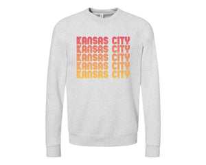 Kansas City Fade -- BELLA+CANVAS® - Sponge Fleece Raglan Crewneck Sweatshirt