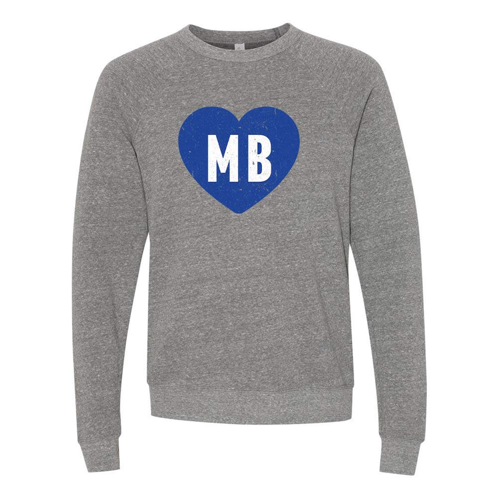 MB Heart -- BELLA+CANVAS® - Sponge Fleece Raglan Crewneck Sweatshirt