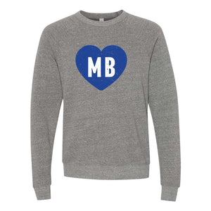 MB Heart -- BELLA+CANVAS® - Sponge Fleece Raglan Crewneck Sweatshirt
