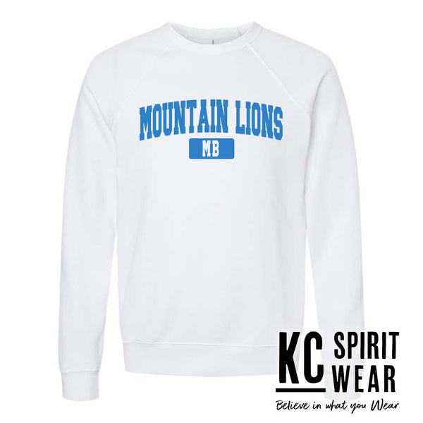 Mountain Lions MB -- BELLA+CANVAS - Sponge Fleece Raglan Crewneck Sweatshirt