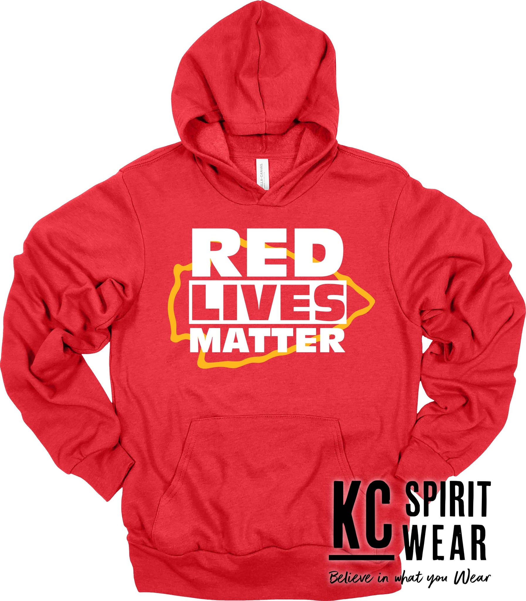 Red Lives Matter -- BELLA+CANVAS - Sponge Fleece Hooded Sweatshirt