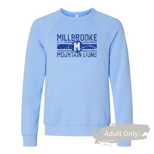 Millbrooke Mountain Lions -- BELLA+CANVAS - Sponge Fleece Raglan Crewneck Sweatshirt