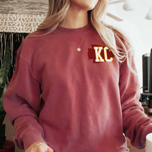 KC Arrowhead - Hanes - ComfortWash® Garment Dyed Fleece Sweatshirt