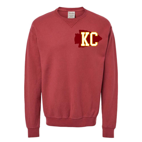 KC Arrowhead - Hanes - ComfortWash® Garment Dyed Fleece Sweatshirt
